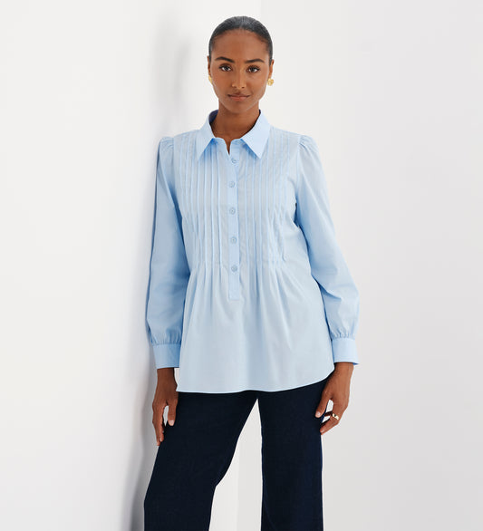 Mimi Blue Cotton Rich Shirt
