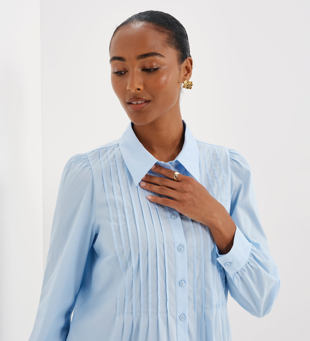 Mimi Blue Cotton Rich Shirt