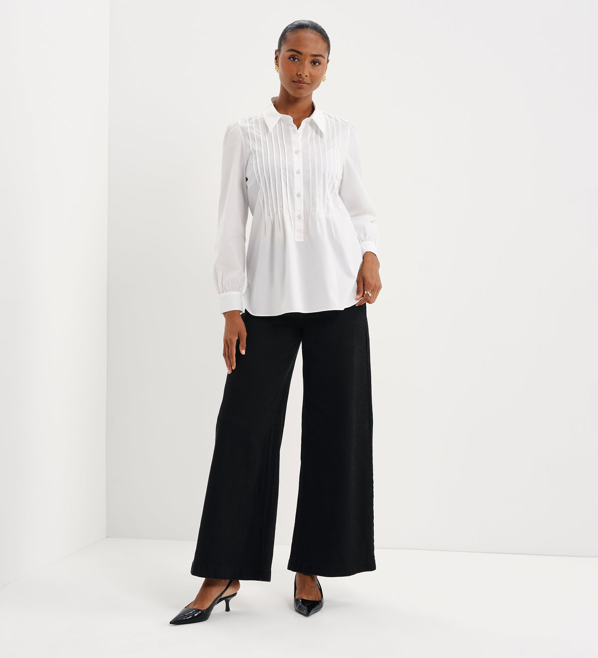 Mimi White Cotton Rich Shirt