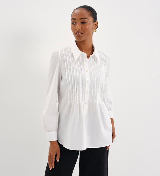 Mimi White Cotton Rich Shirt