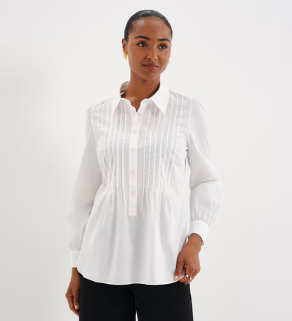 Mimi White Cotton Rich Shirt