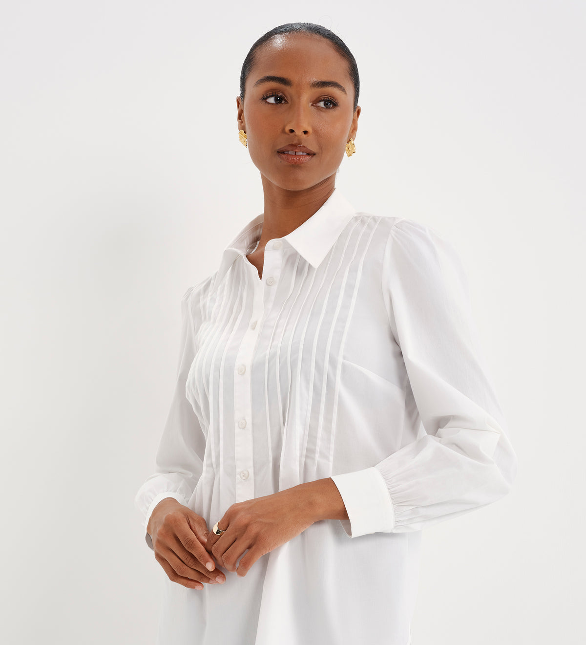 Mimi White Cotton Rich Shirt