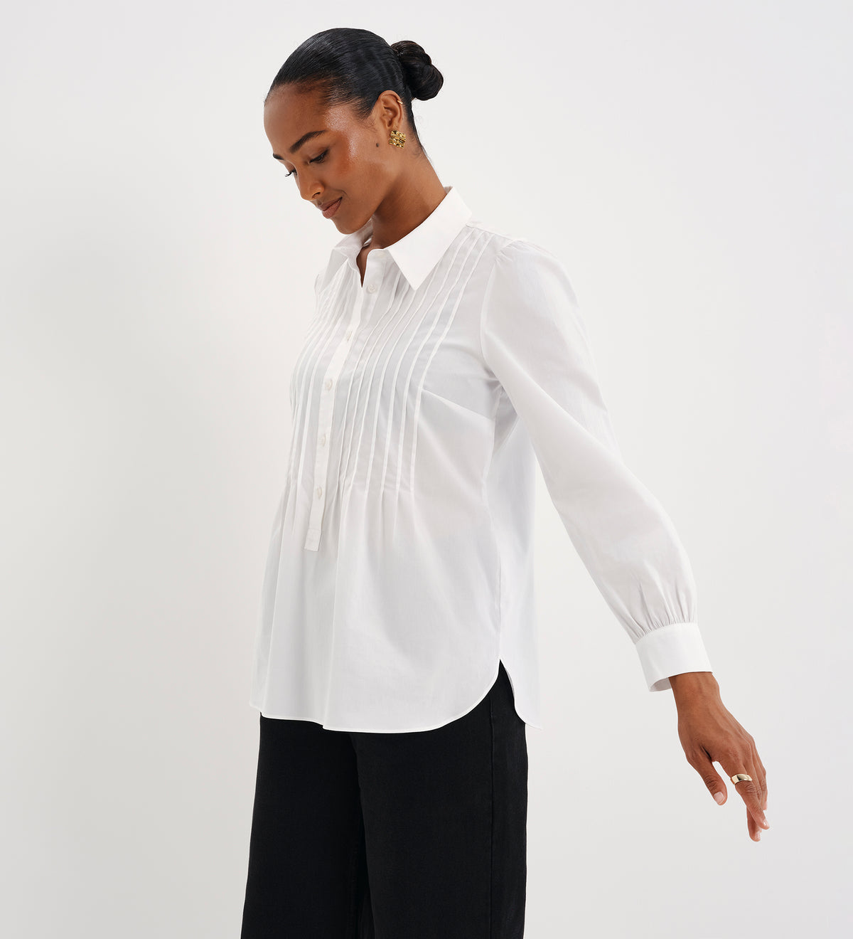 Mimi White Cotton Rich Shirt