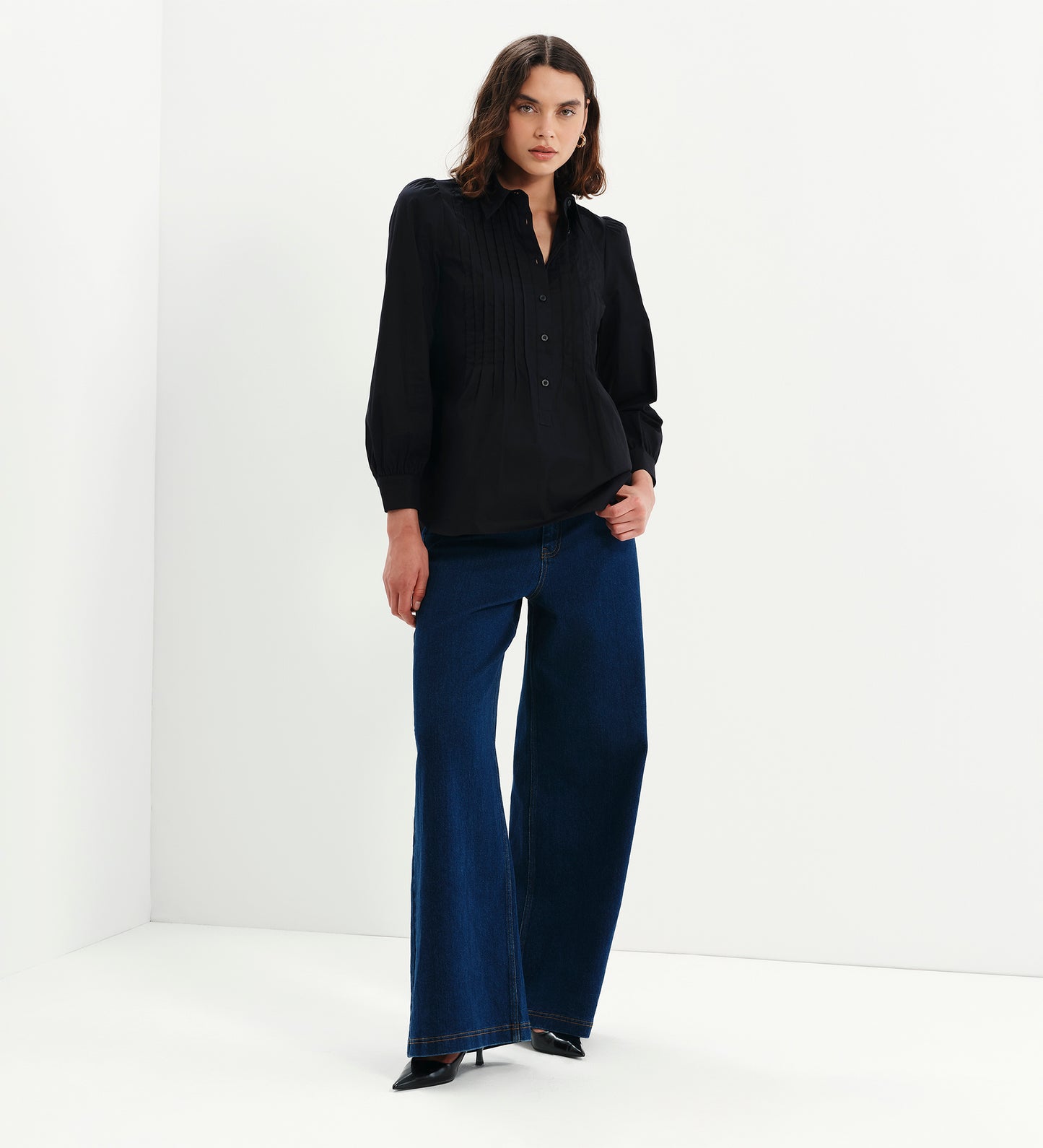 Mimi Black Cotton Rich Shirt