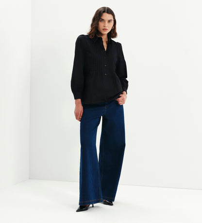Mimi Black Cotton Rich Shirt