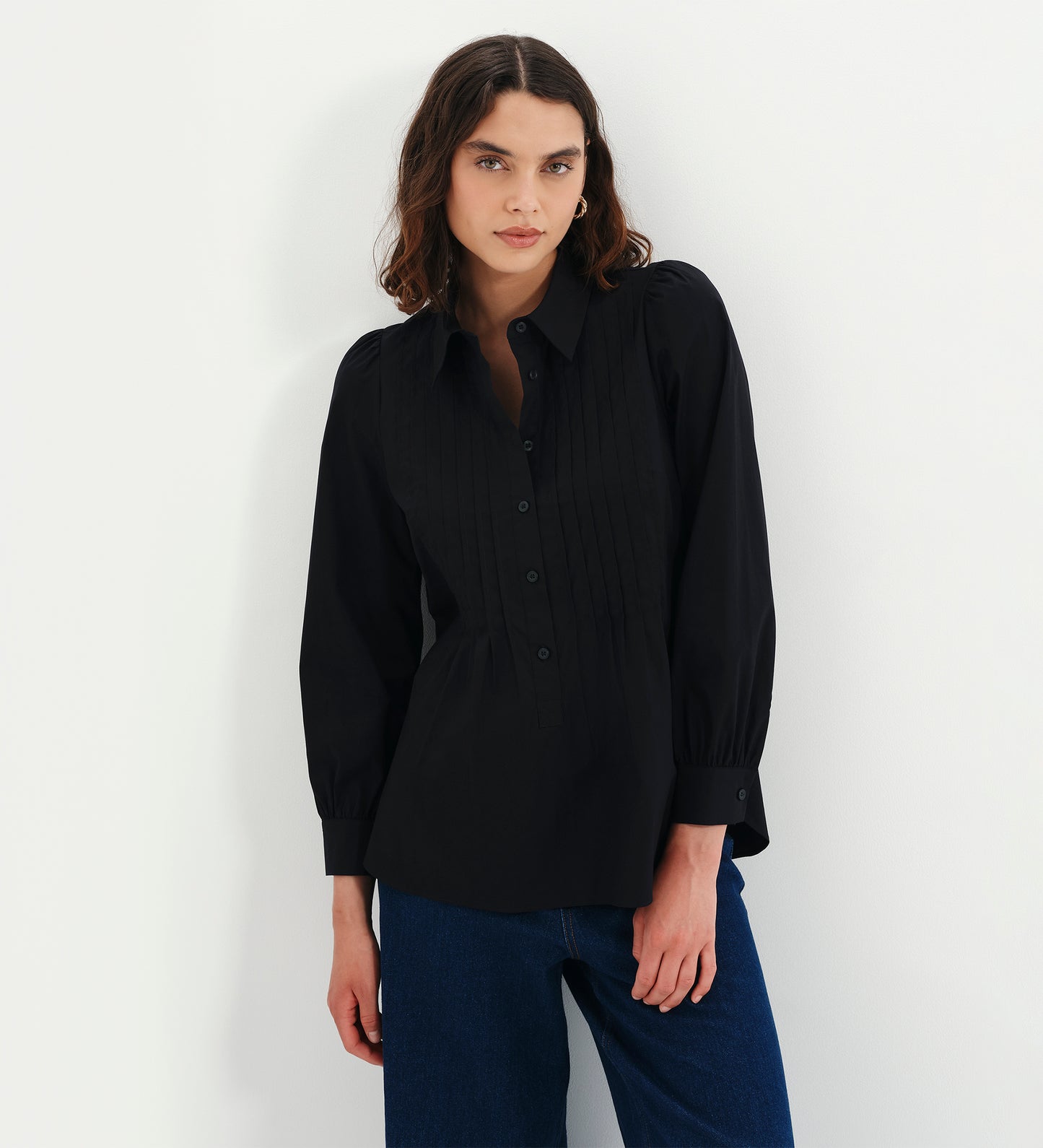 Mimi Black Cotton Rich Shirt