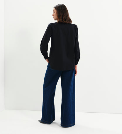 Mimi Black Cotton Rich Shirt