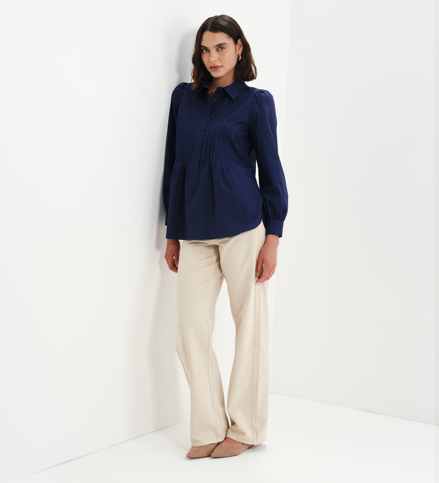 Mimi Navy Cotton Rich Shirt