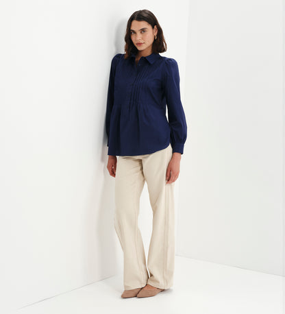 Mimi Navy Cotton Rich Shirt