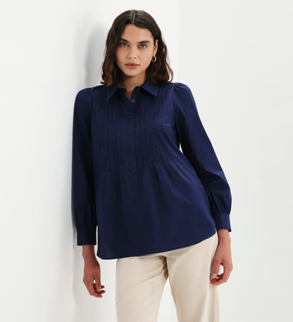 Mimi Navy Cotton Rich Shirt