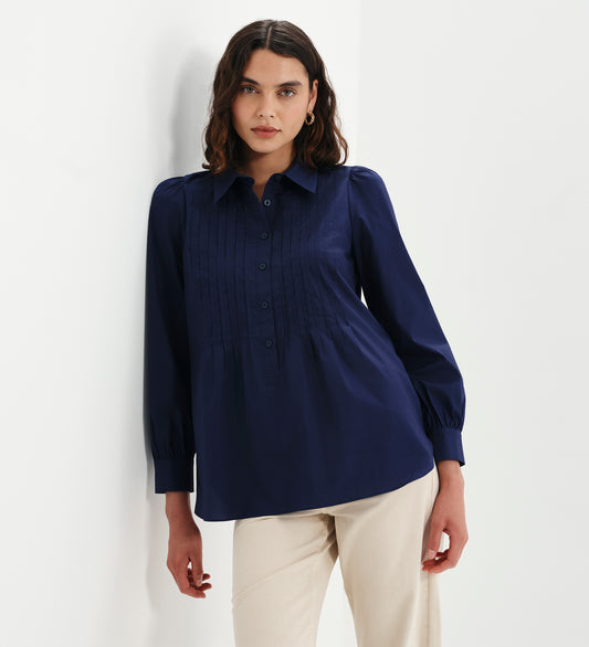 Mimi Navy Cotton Rich Shirt