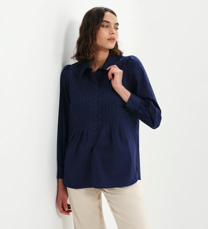 Mimi Navy Cotton Rich Shirt
