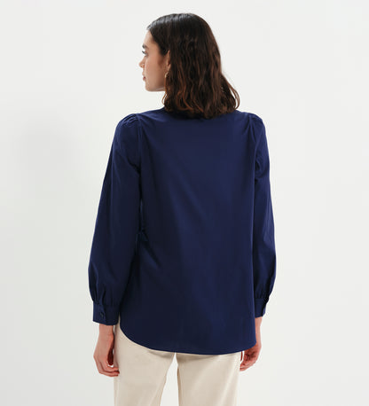 Mimi Navy Cotton Rich Shirt
