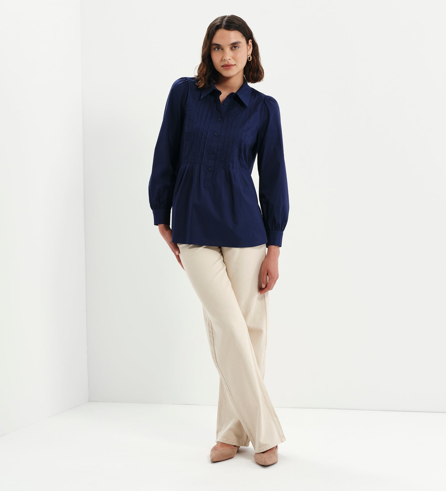 Mimi Navy Cotton Rich Shirt