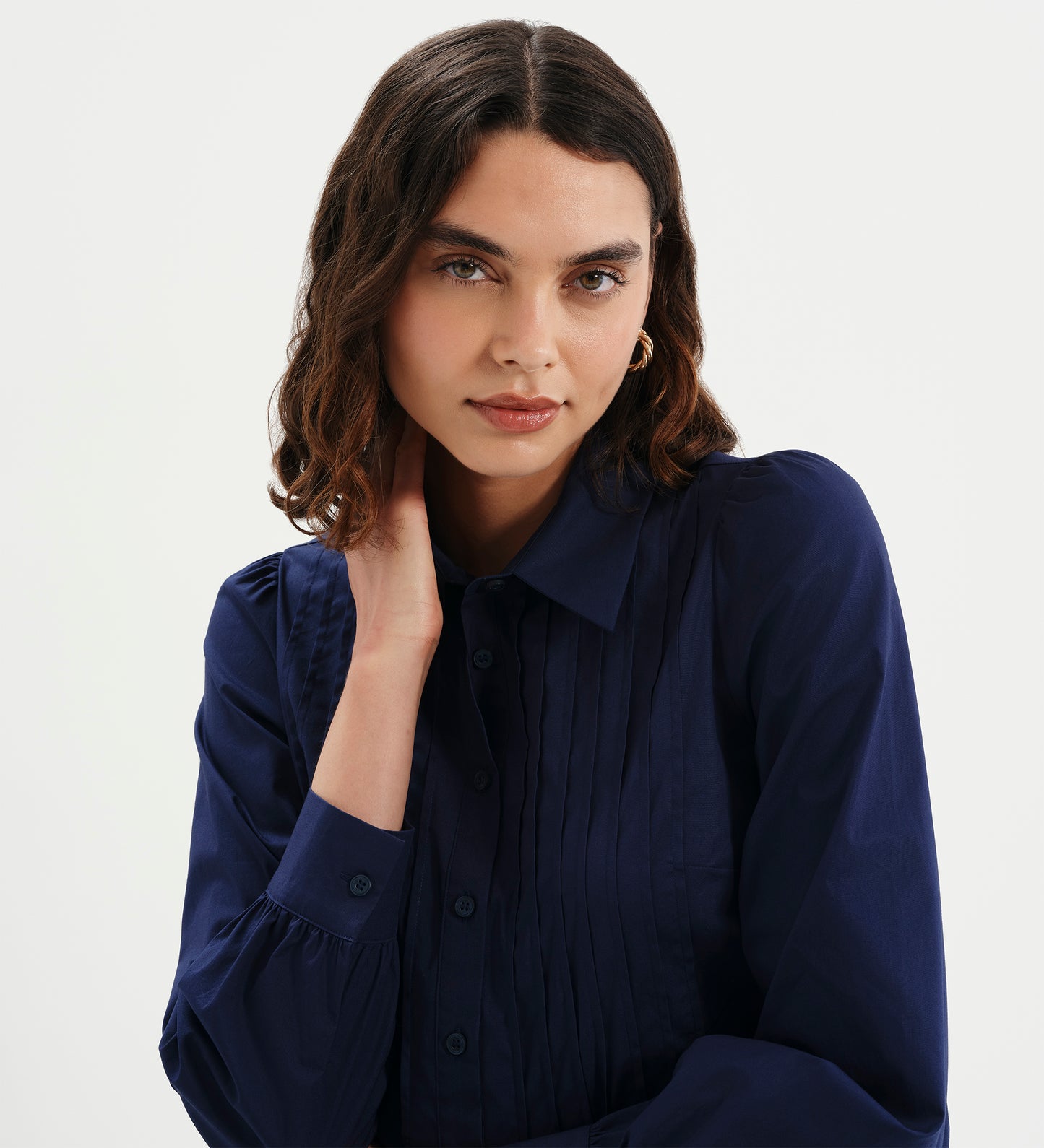 Mimi Navy Cotton Rich Shirt