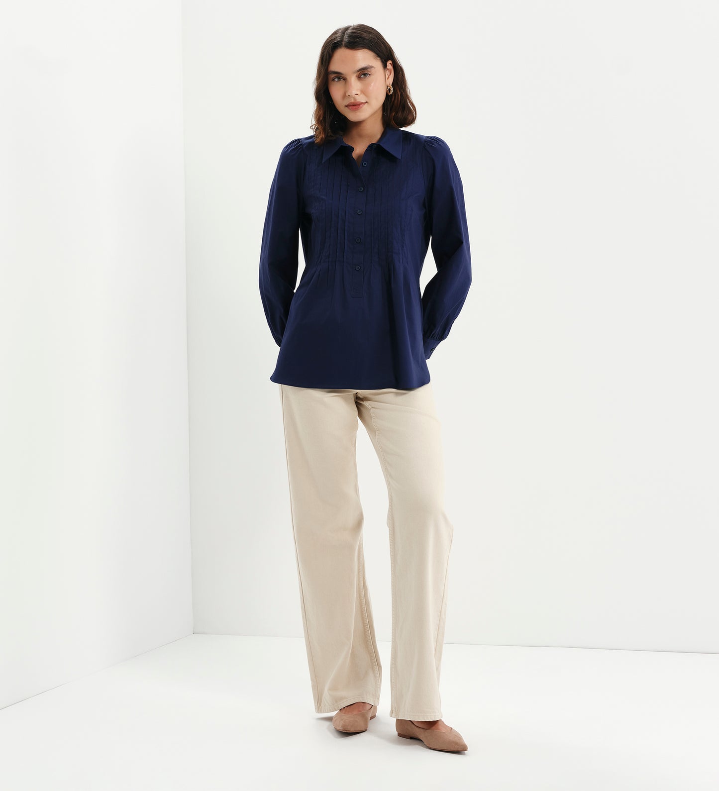 Mimi Navy Cotton Rich Shirt