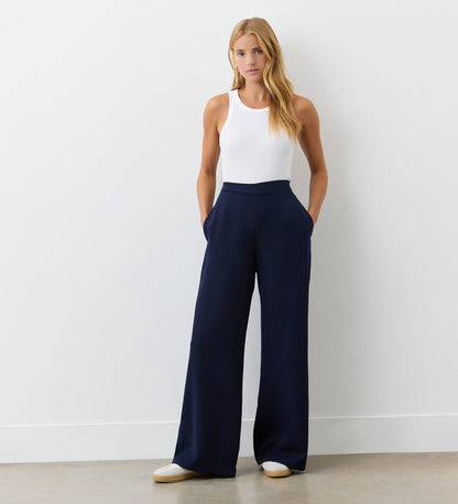 Nat Navy Palazzo Wide Leg Trousers