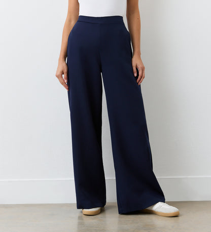 Nat Navy Palazzo Wide Leg Trousers