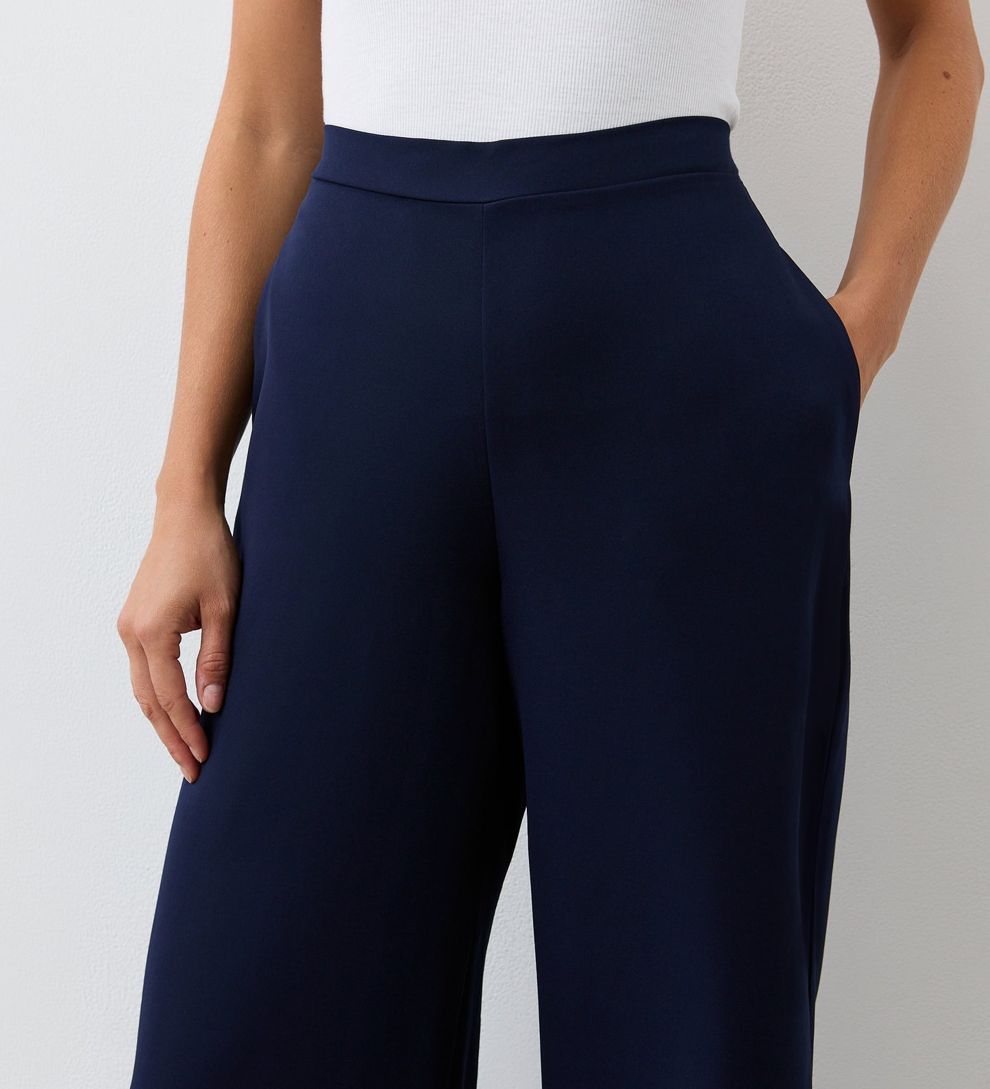 Nat Navy Palazzo Wide Leg Trousers