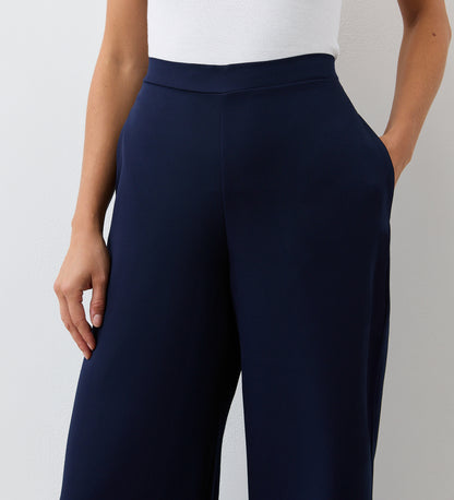 Nat Navy Palazzo Wide Leg Trousers