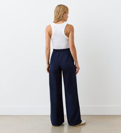 Nat Navy Palazzo Wide Leg Trousers