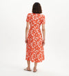 Nieve Red Floral Empire Waist V-Neck Midi Dress