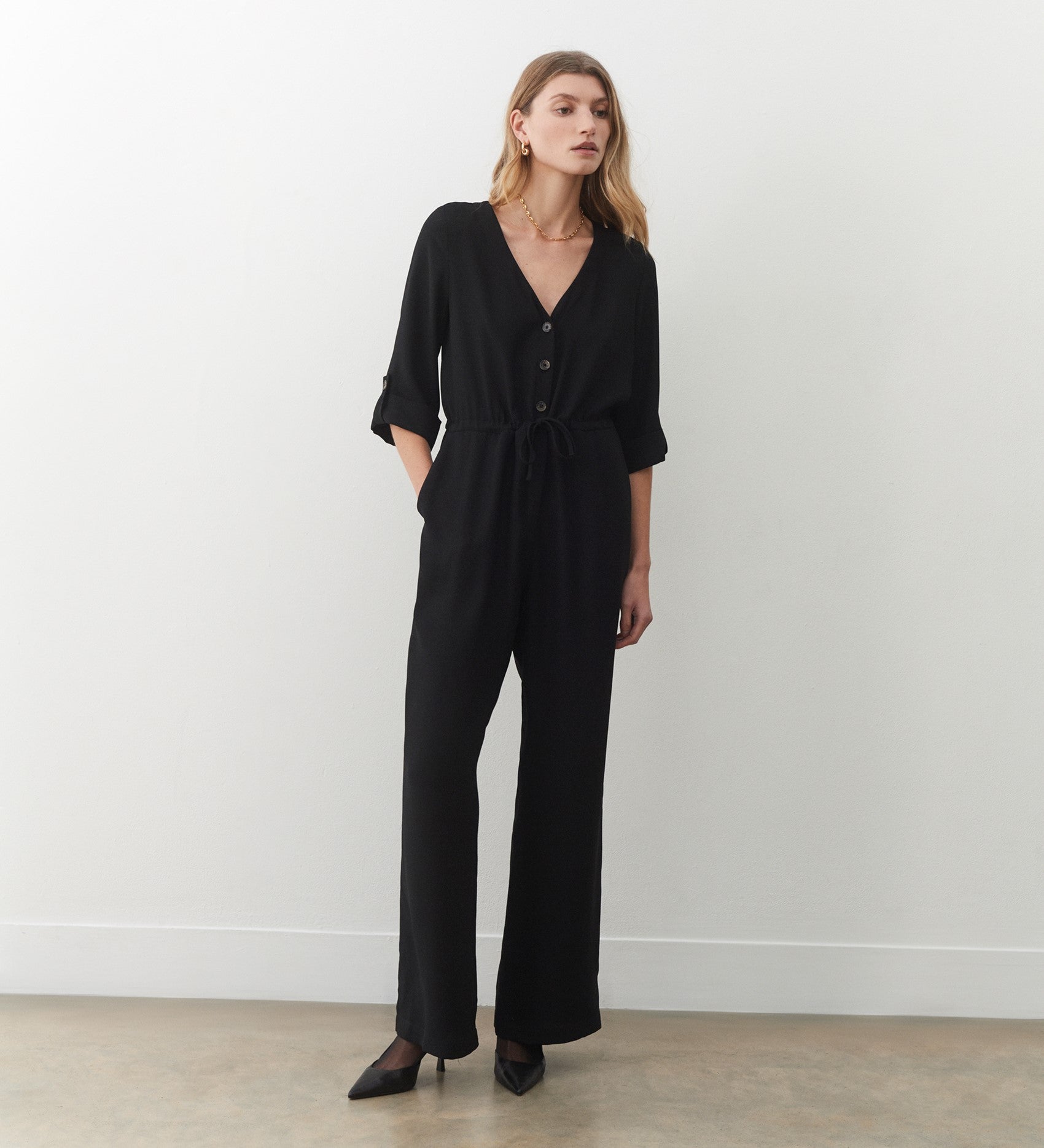 Annmarie Black Jumpsuit | Finery London