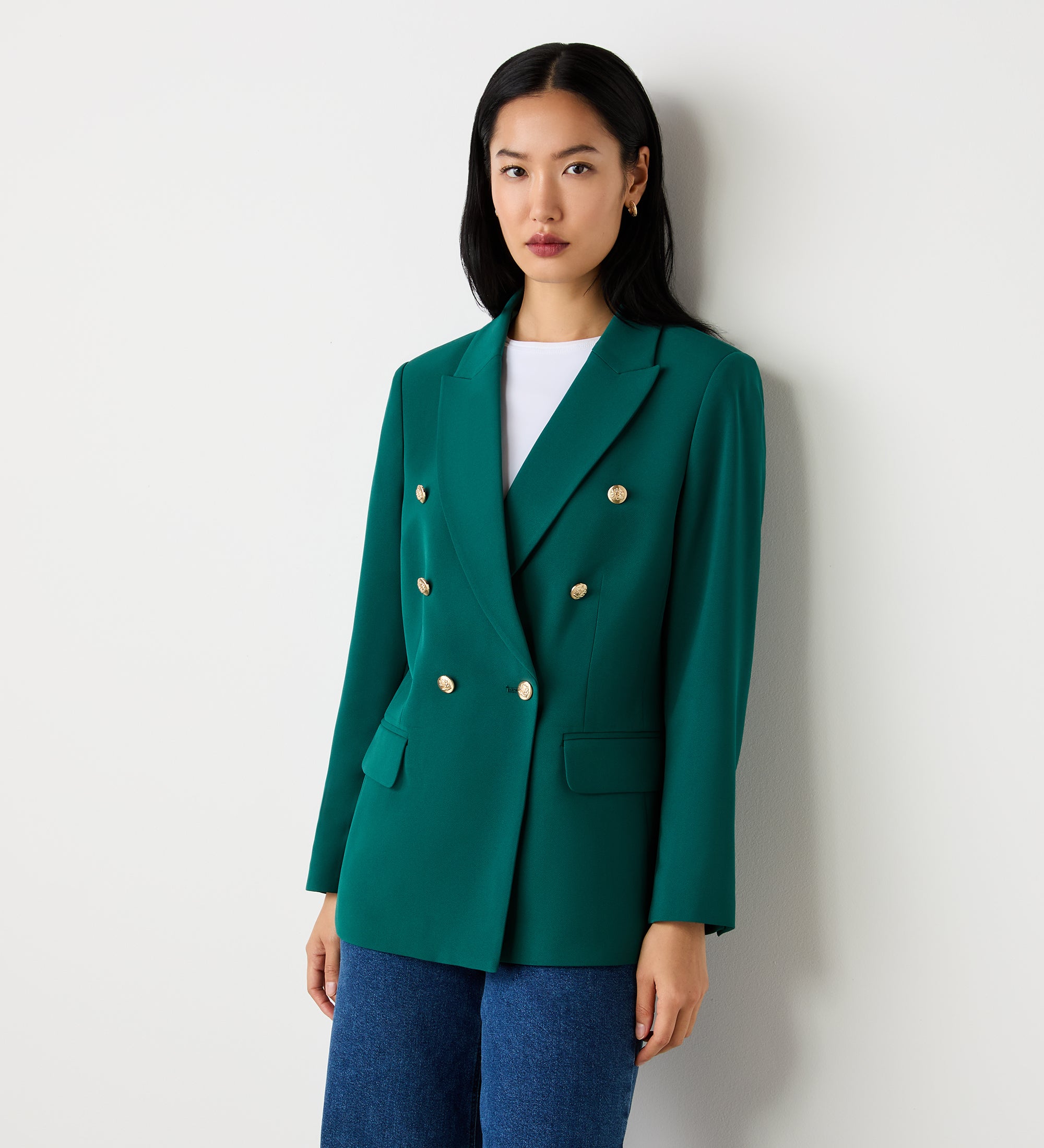 Forest Green Longline Blazer | Longline Blazer for Women | Finery
