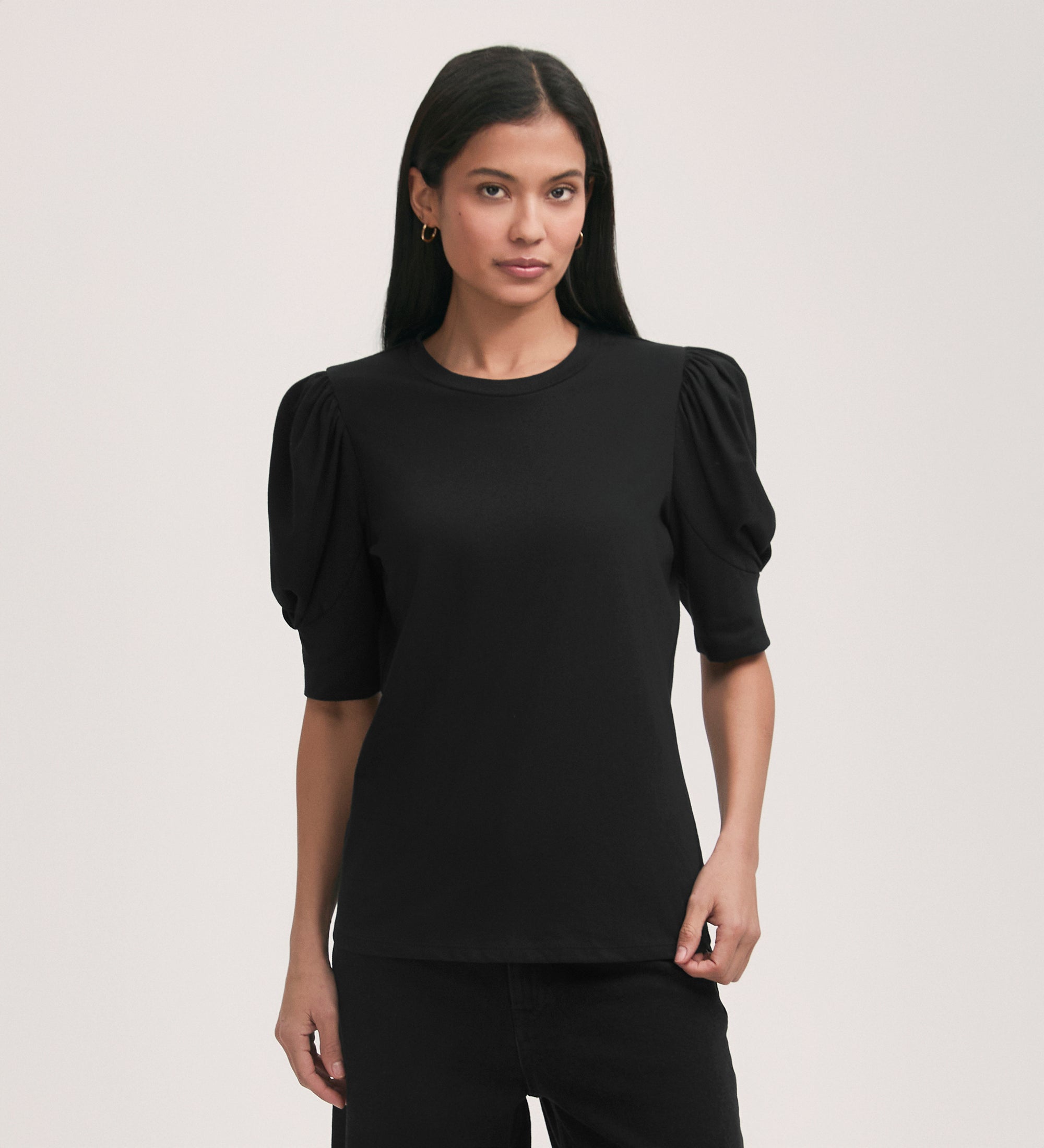 Oriel Black Jersey T-Shirt – Finery London