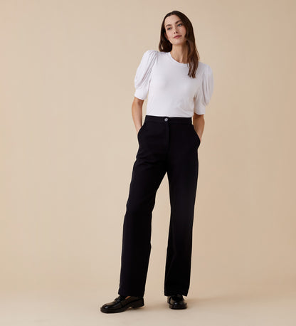 Maddie Black Cotton Rich Trousers