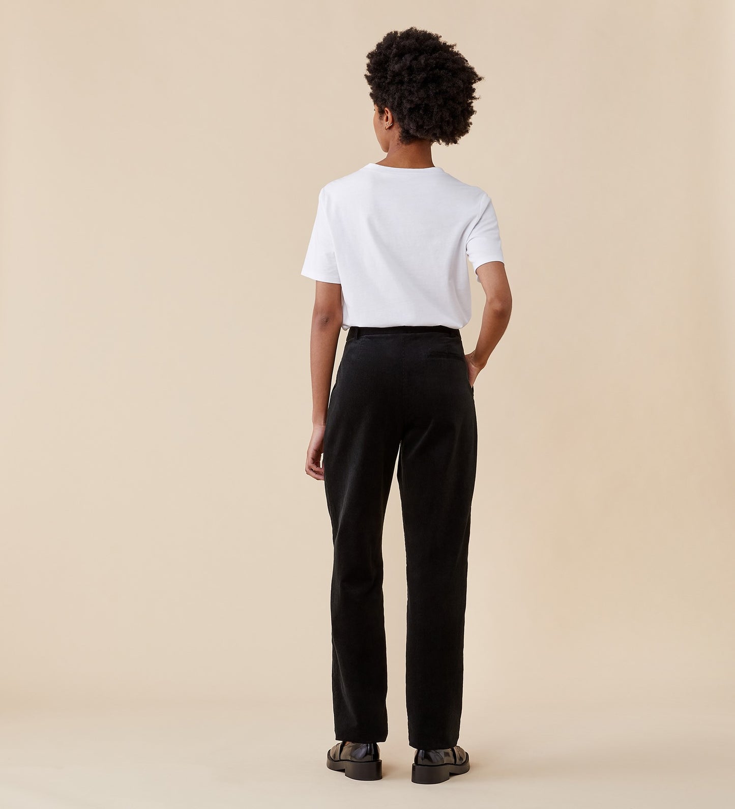Ella Black Cotton Cord Trousers