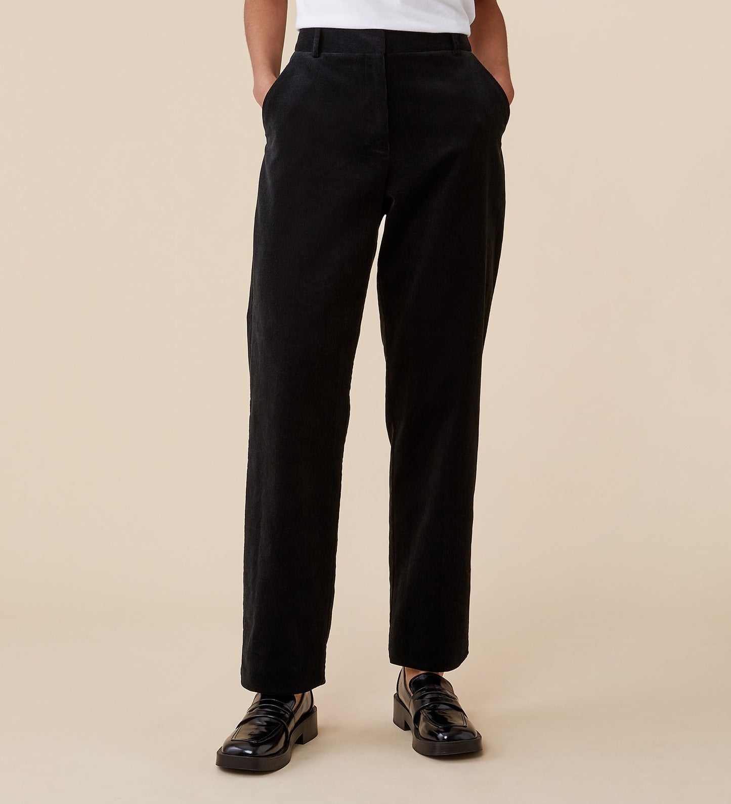 Ella Black Cotton Cord Trousers