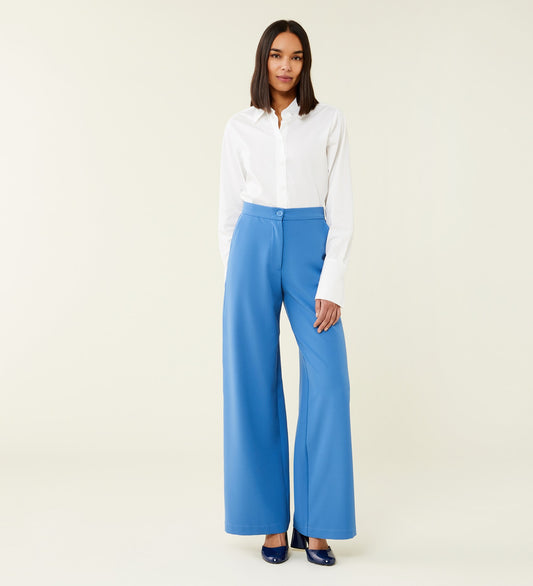 Kaden Cornflower Blue Wide Leg Trousers