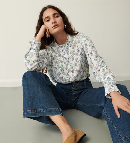 Tally Mid Blue Wide Leg Jeans