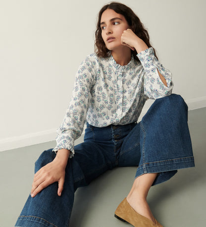 Tally Mid Blue Wide Leg Jeans