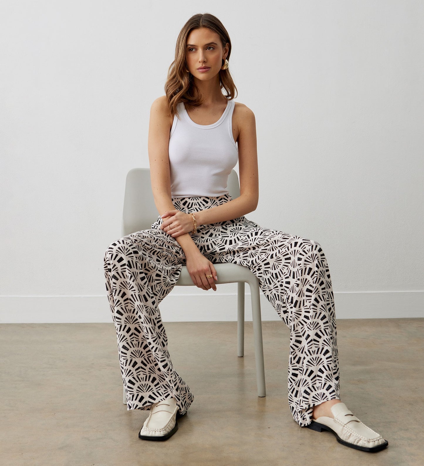 Nat Ivory Tile Trousers