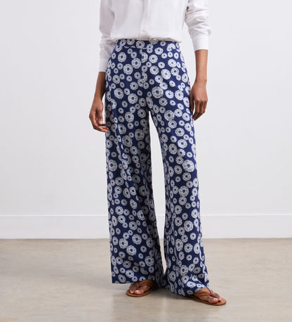 Nat Navy Sunflower Trousers