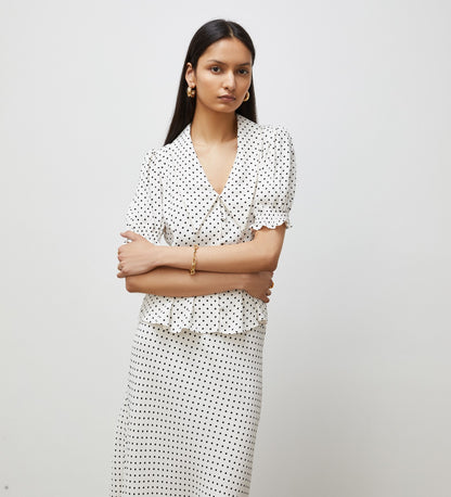 Fiona Cream Spot Blouse