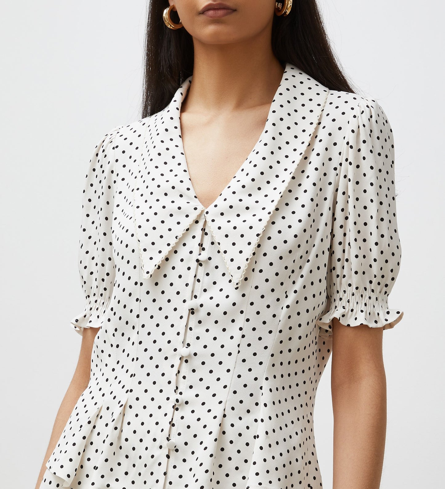 Fiona Cream Spot Blouse