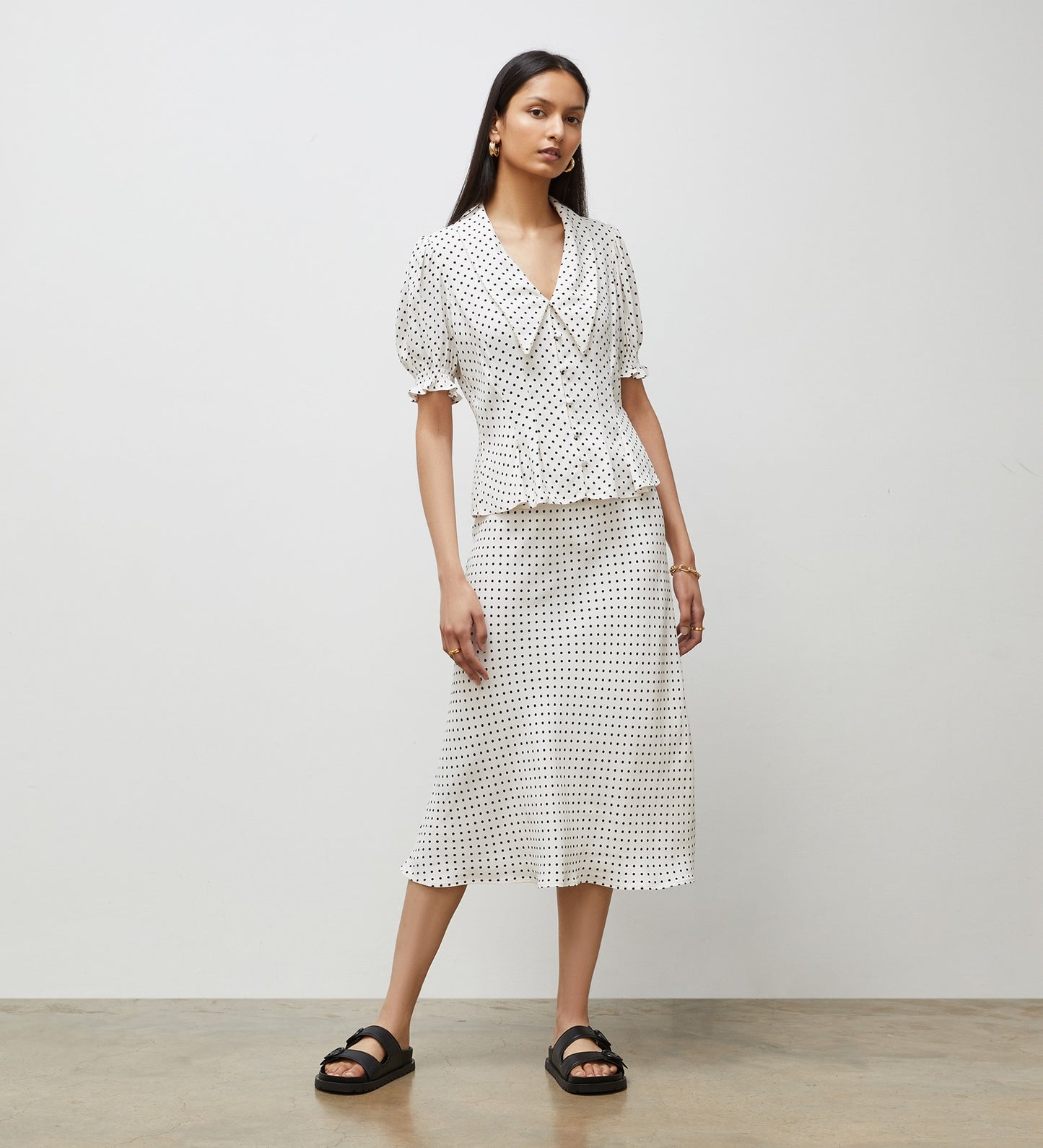 Fiona Cream Spot Blouse