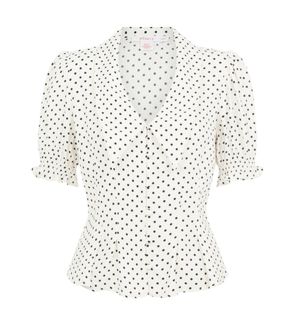 Fiona Cream Spot Blouse
