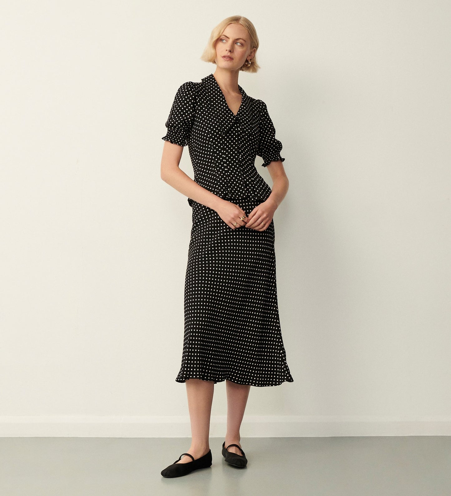 Fiona Black Polka Dot Blouse