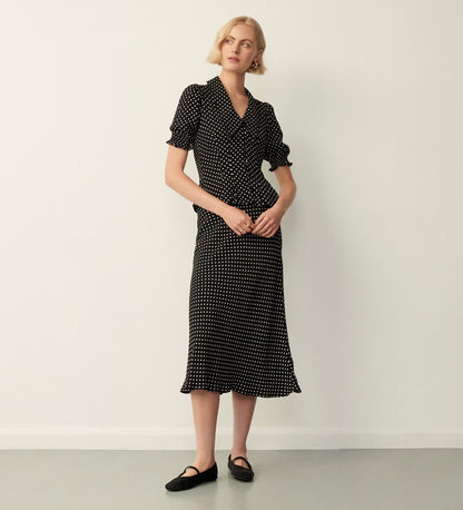 Fiona Black Polka Dot Blouse