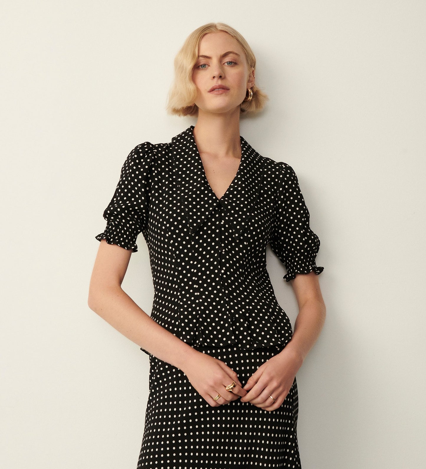 Fiona Black Polka Dot Blouse