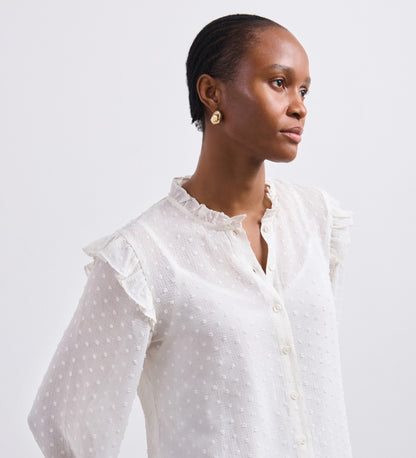 Lelani Ivory Chiffon Blouse With Detachable Cami