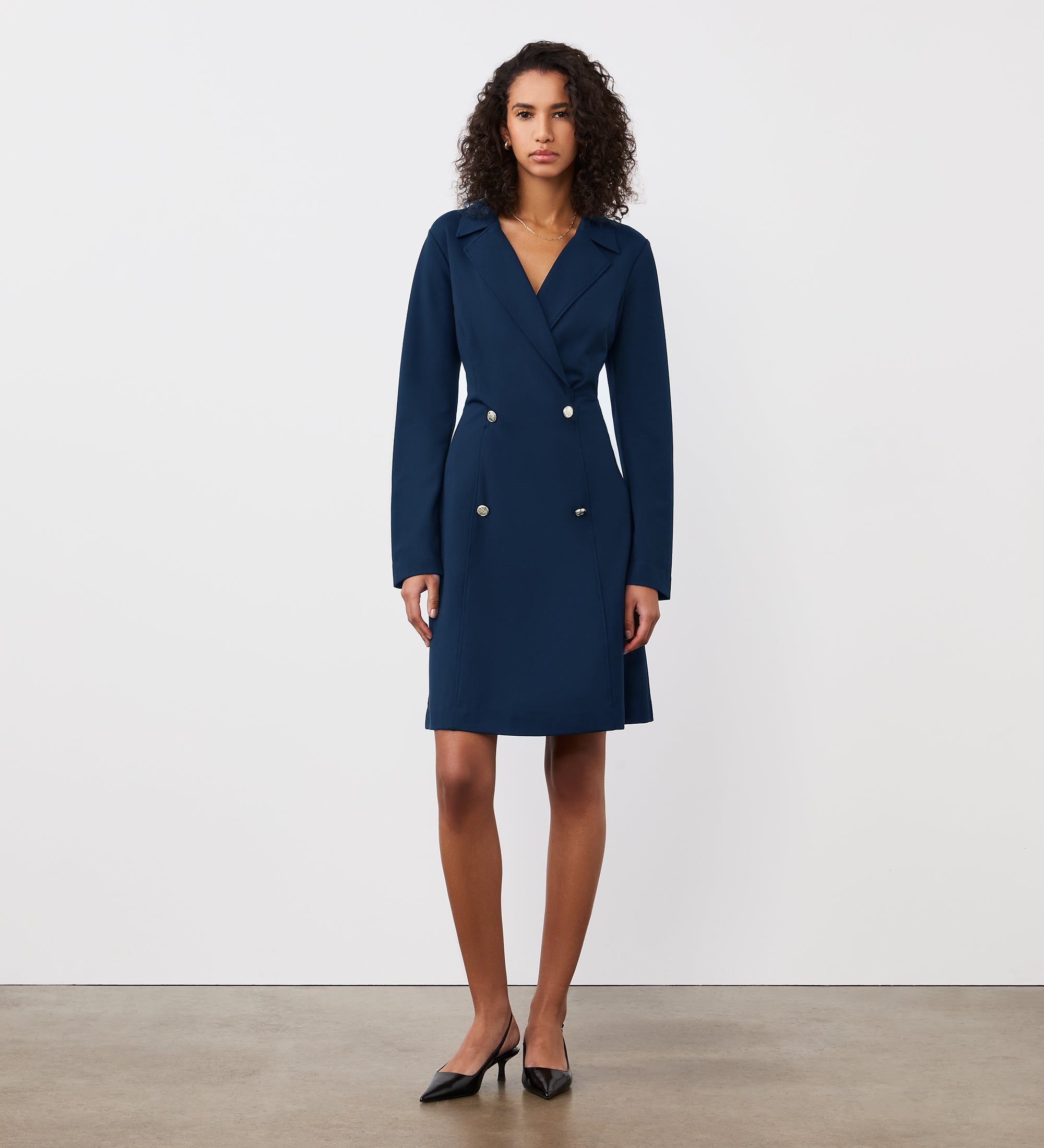 Rosita Navy Ponte Midi Dress – Finery London