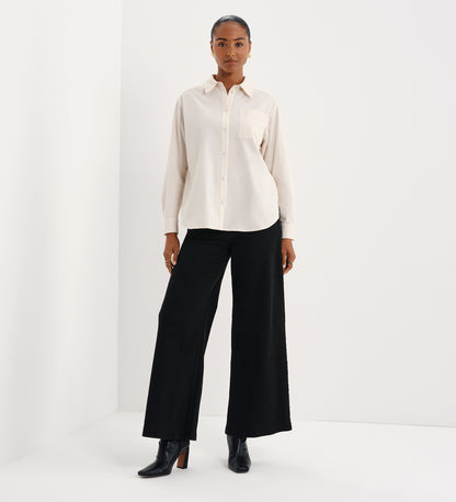 Raquel Ivory Corduroy Button-Through Oversized Shirt