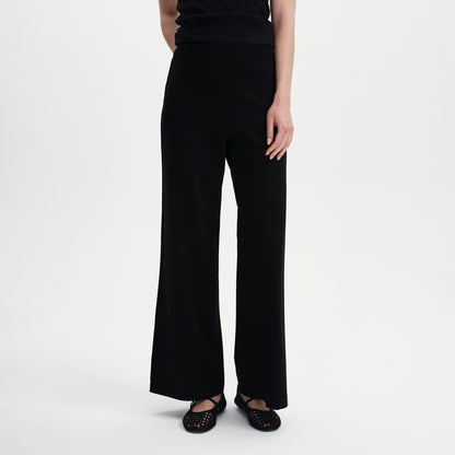 Reyna Black Ponte Jersey Wide Leg Trousers
