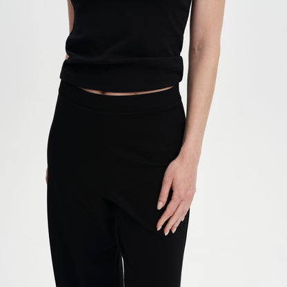 Reyna Black Ponte Jersey Wide Leg Trousers