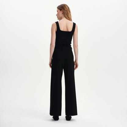 Reyna Black Ponte Jersey Wide Leg Trousers